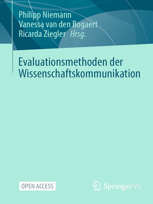 Title details for Evaluationsmethoden der Wissenschaftskommunikation by Philipp Niemann - Available